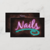 Neon Nails Technician Business Card (Front/Back)