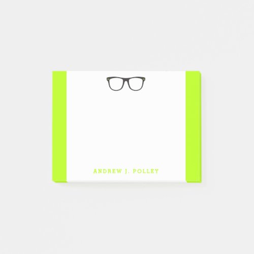 Neon Nerdy Black Glasses Custom Post_It Post_it Notes