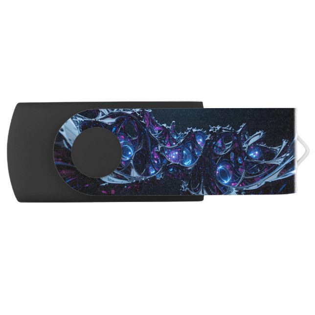 Neon Nexus: Interwoven Techno-Organic Structure Flash Drive (Front)
