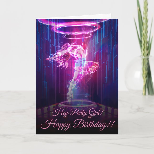 Neon Night Club Dancer Card (Front)