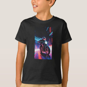 Neon Night Motorcycle Ride Graphic T-Shirt
