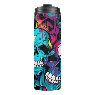 Neon Night Skulls Thermal Tumbler
