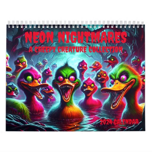 Neon Nightmares A Creepy Creature Collection Calendar