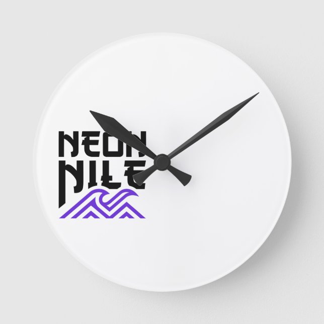 NEON NILE Wave Logo Wall Clock (Front)