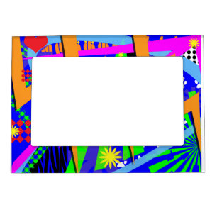 Neon Nineties Pattern Magnetic Picture Frame