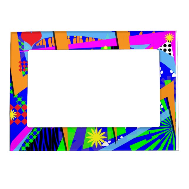Neon Nineties Pattern Magnetic Picture Frame (Front)