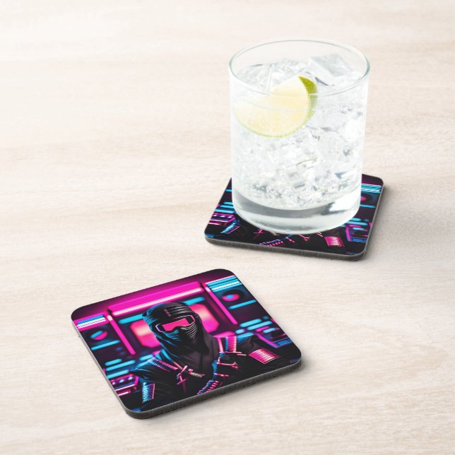 neon ninja beverage coaster (Right Side)
