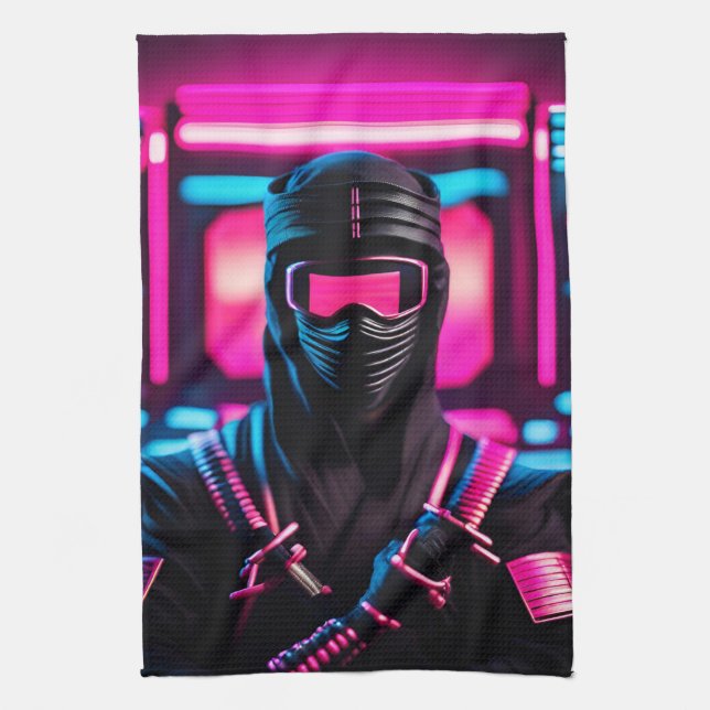 neon ninja kitchen towel (Vertical)