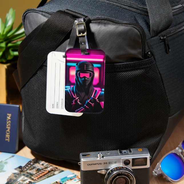 neon ninja luggage tag (Front & Back)