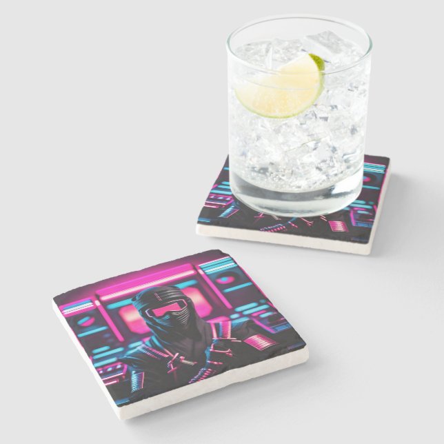 neon ninja stone coaster (Side)