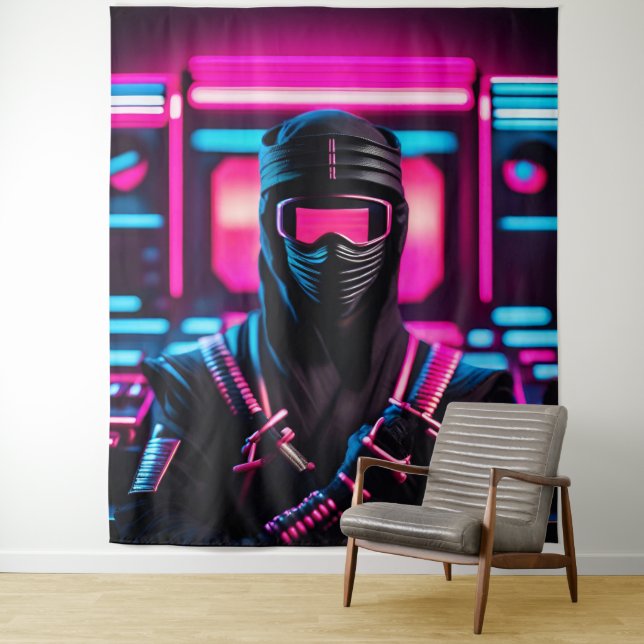neon ninja tapestry (In Situ)