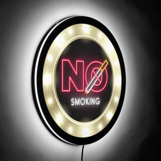 Neon No Smoking  LED Sign (Angle)