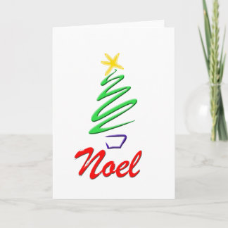 Neon Noel Xmas Tree Holiday Card