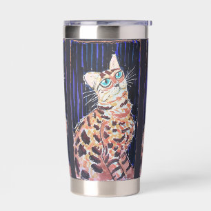 Neon Noir Bengal Cat Insulated Tumbler