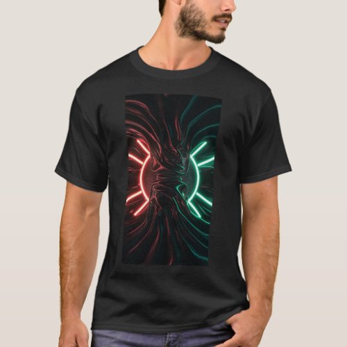 Neon Noir Enigmatic Distortion T_Shirt