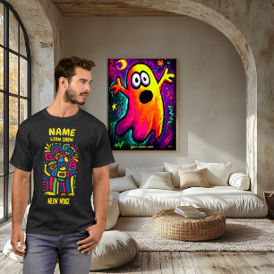 Neon Noise Lion – Abstract Geometric Tribal T-Shirt