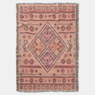 Neon Nomad Soul -Vibrant Tribal Geometric Tapestry Throw Blanket