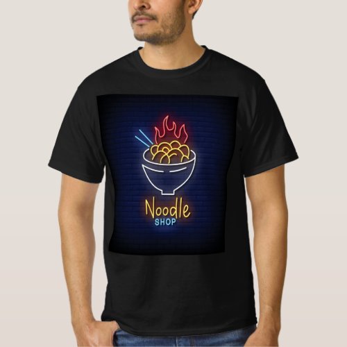 Neon Noodle shop design T_Shirt