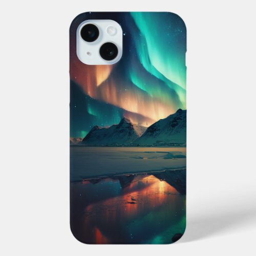 Neon Northern Lights iPhone 15 Plus Case