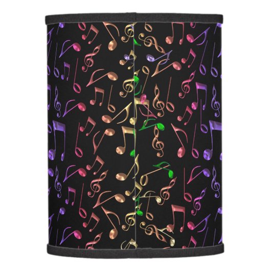Neon Notes ~ Psychedelic Music Notes Lamp Shade (Back)