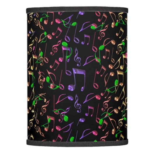 Neon Notes ~ Psychedelic Music Notes Lamp Shade (Front)