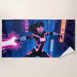 Neon Nova Beach Towel