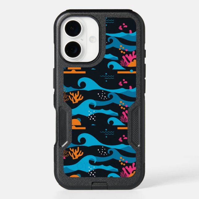 Neon Ocean Abstract Otterbox iPhone Case (Back)