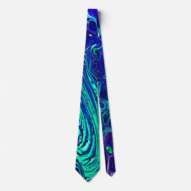 Neon Ocean Waves Neck Tie (Front)
