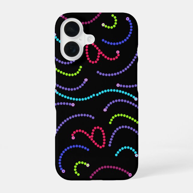 Neon Octagonal Bright Lights Iphone Case (Back)