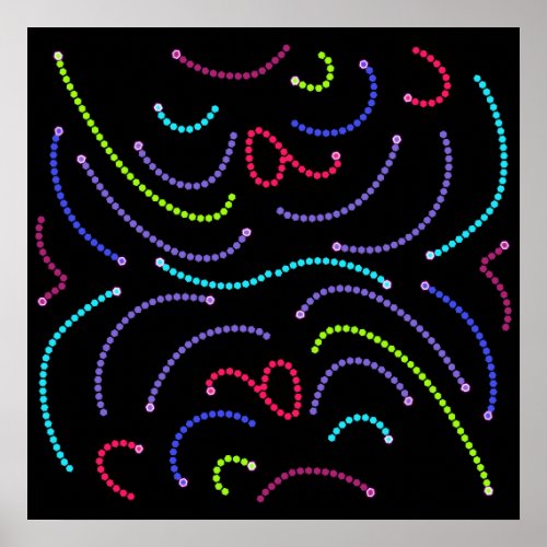 Neon Octagonal Bright Lights Poster