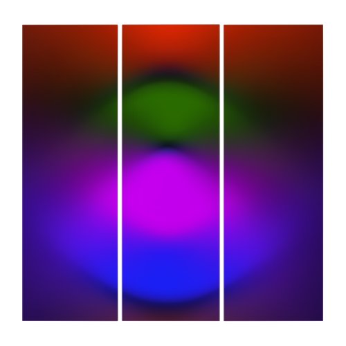 Neon of Blue Purple Green  Orange Triptych