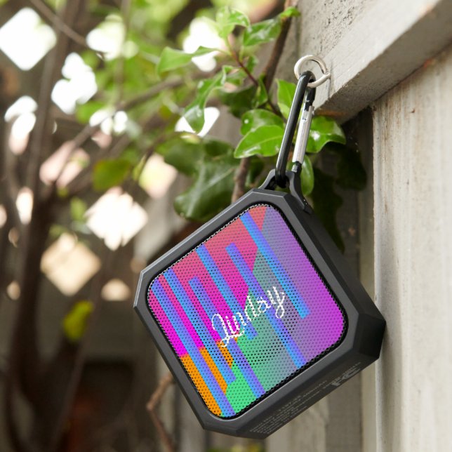 Neon Ombre Background Colorful Name Bluetooth Speaker (Inisitu)