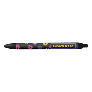 Neon on black pickleball, custom text  pen