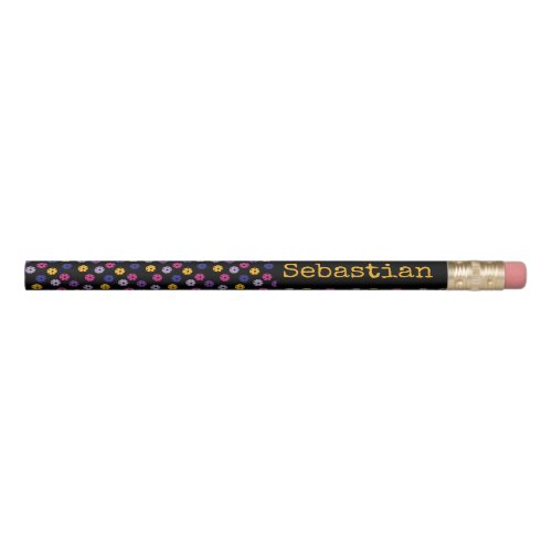 Neon on black pickleball custom text  pencil