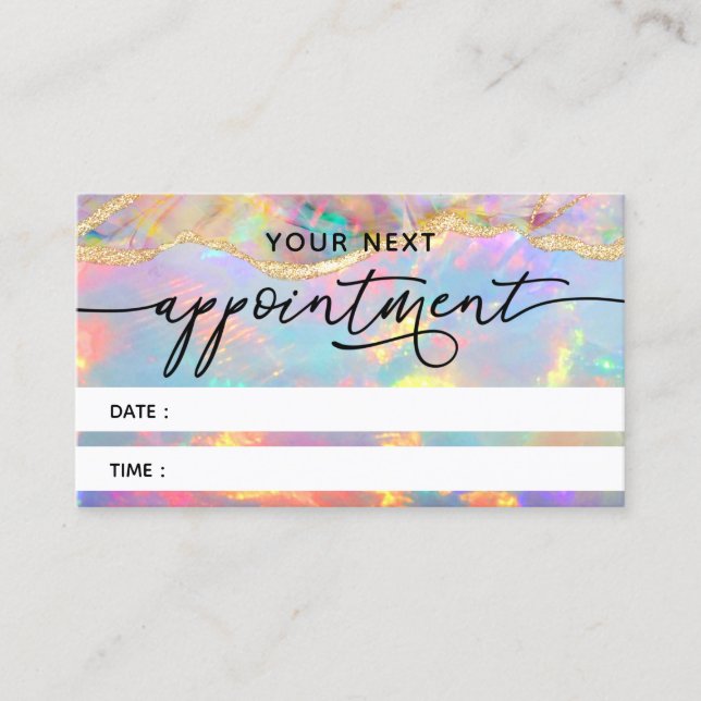 neon opal texture appointment card (Front)