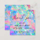 neon opal thank you for your order square business square business card (Front/Back)