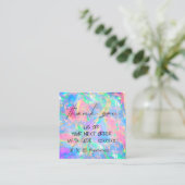 neon opal thank you for your order square business square business card (Standing Front)