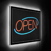 Neon Open Business Sign (Angle)