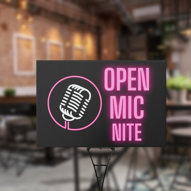 Neon Open Mic Nite Outdoor  Sign (Creator Uploaded)