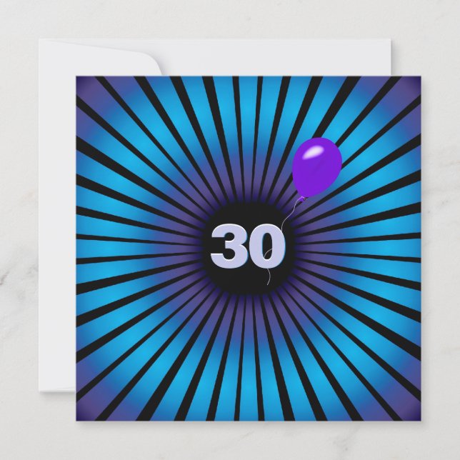 Neon Optical Illusion 30th Birthday Party  Invitation (Front)