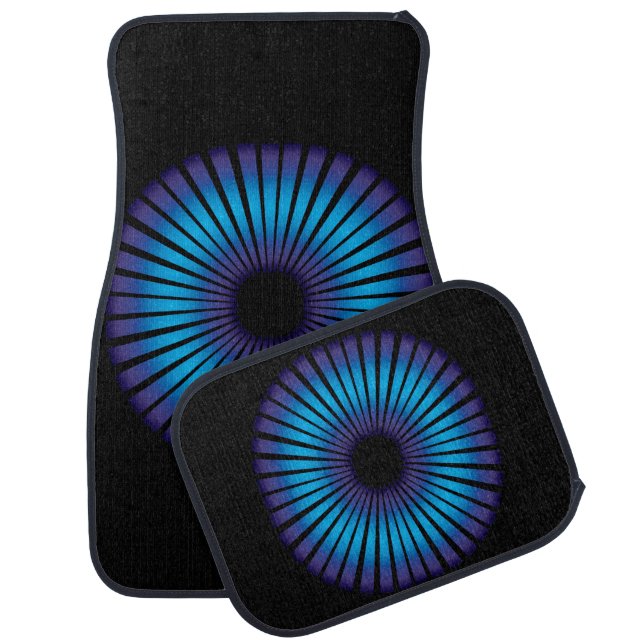 Neon Optical Illusion On Black Car Floor Mat (Set)