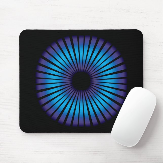 Neon Optical Illusion On Black  Mouse Pad (With Mouse)