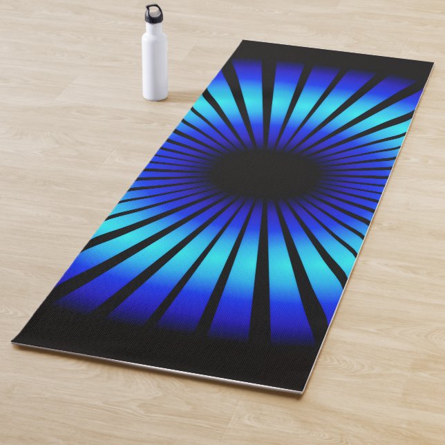 Neon Optical Illusion On Black   Yoga Mat (In Situ)