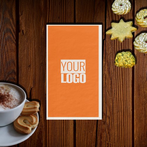 neon  orange  _  add bold logo paper guest towels