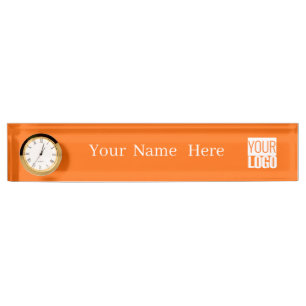 Neon orange - add logo desk name plate