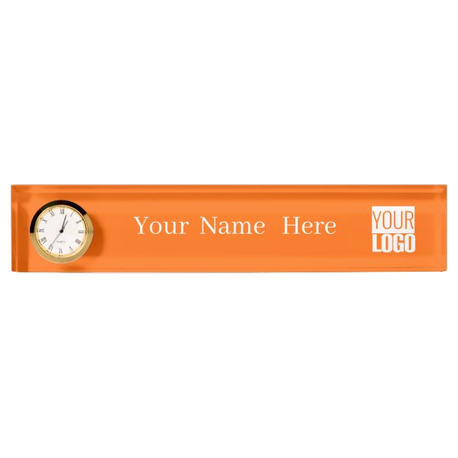 Neon orange - add logo desk name plate (Front)