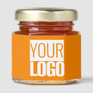 neon orange - add logo honey jar favors