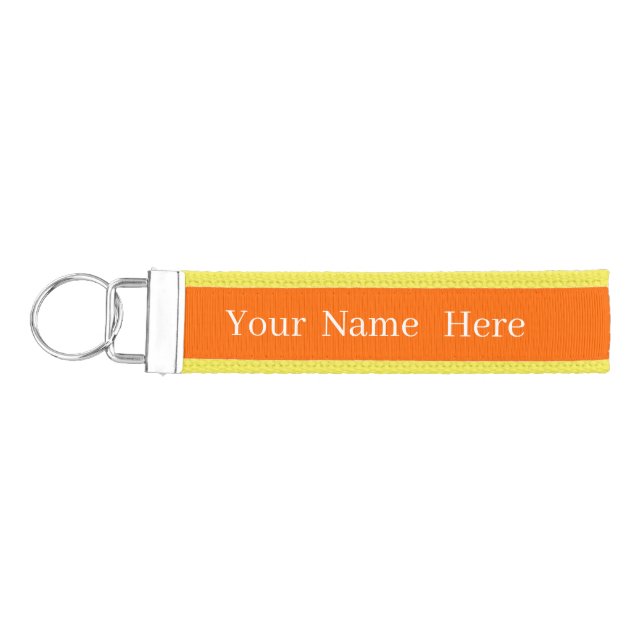 Neon orange - add logo wrist keychain (Keys on Left)
