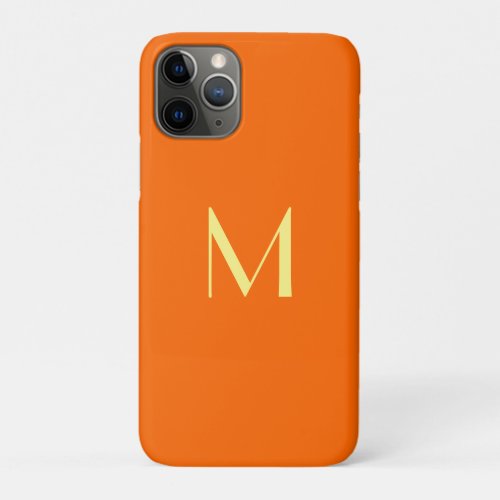 neon orange _ add monogram  iPhone 11 pro case