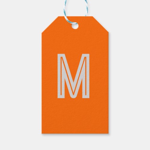 neon orange _ add monogram   gift tags
